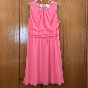 Peachy pink C & B lined flowing dress, sz 14